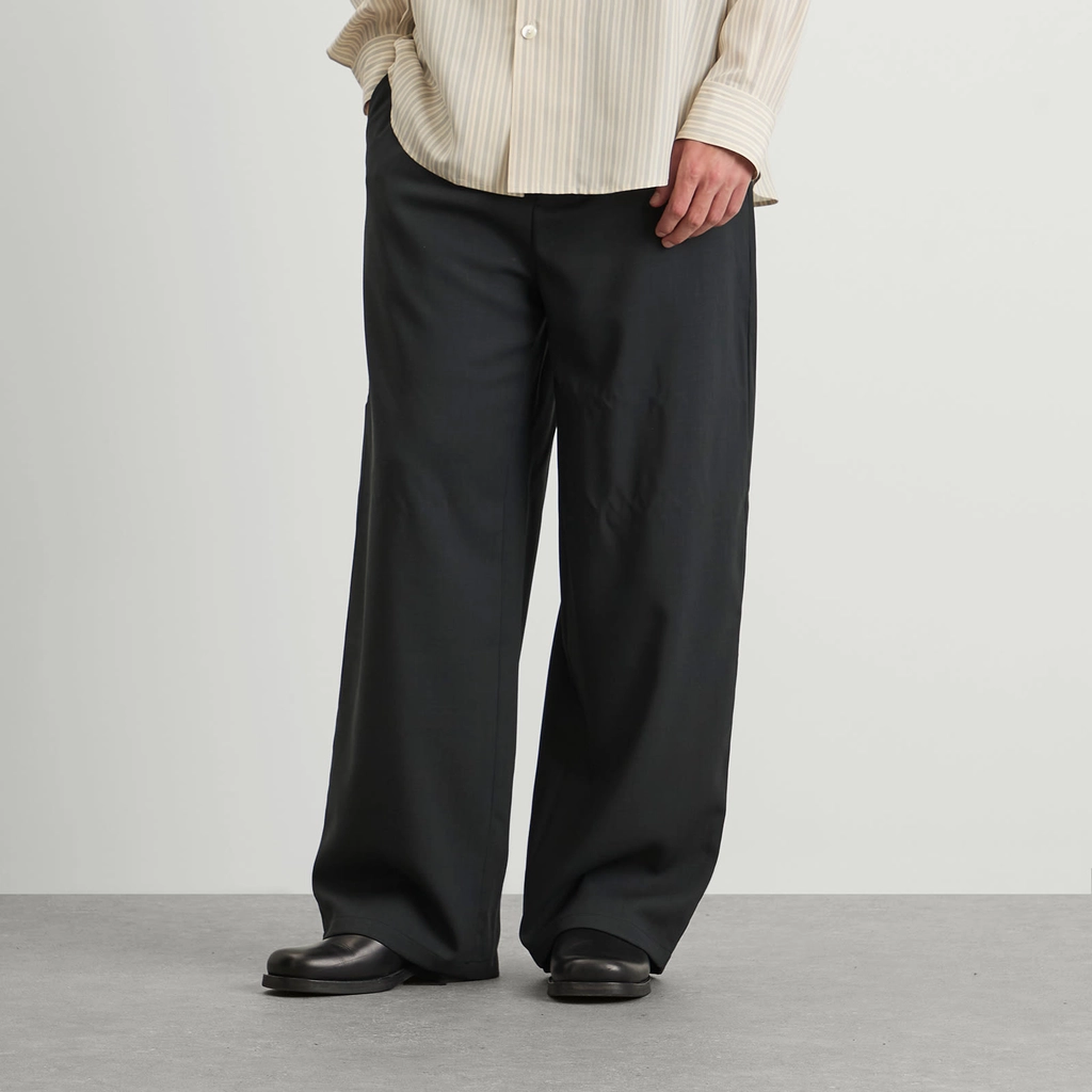 AMI Paris Men's Light Wool Twill Elastic Pants Anthracite